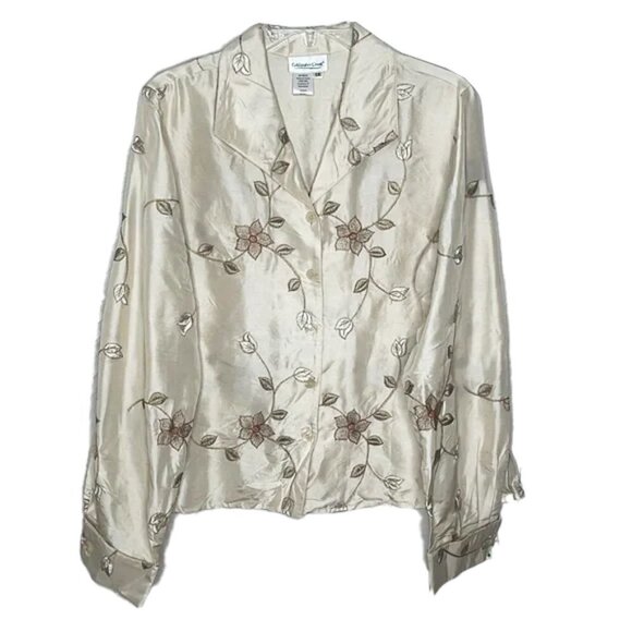 ❤️ COLDWATER CREEK Floral Blouse Size 1X - Picture 1 of 4